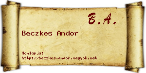 Beczkes Andor névjegykártya